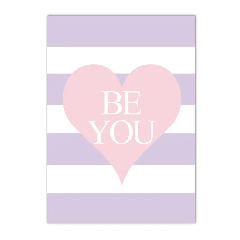 Baby Nursery Pink - Pink Unicorn Rainbow Love Heart Quotes
