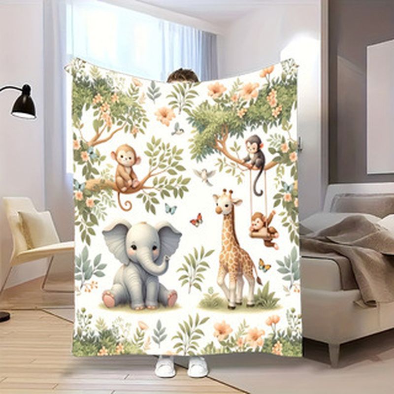 Baby Nursery In Hospital - VIKAMA Watercolor Jungle Animal Baby Blanket