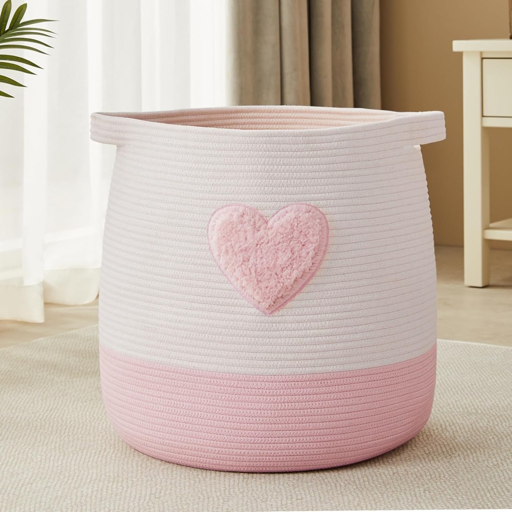 Baby Nursery Pink - Pink Laundry Basket Hamper for Kids