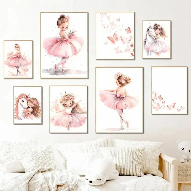 Baby Nursery Pink - 2026 Pink Ballerina Girl Unicorn Butterfly