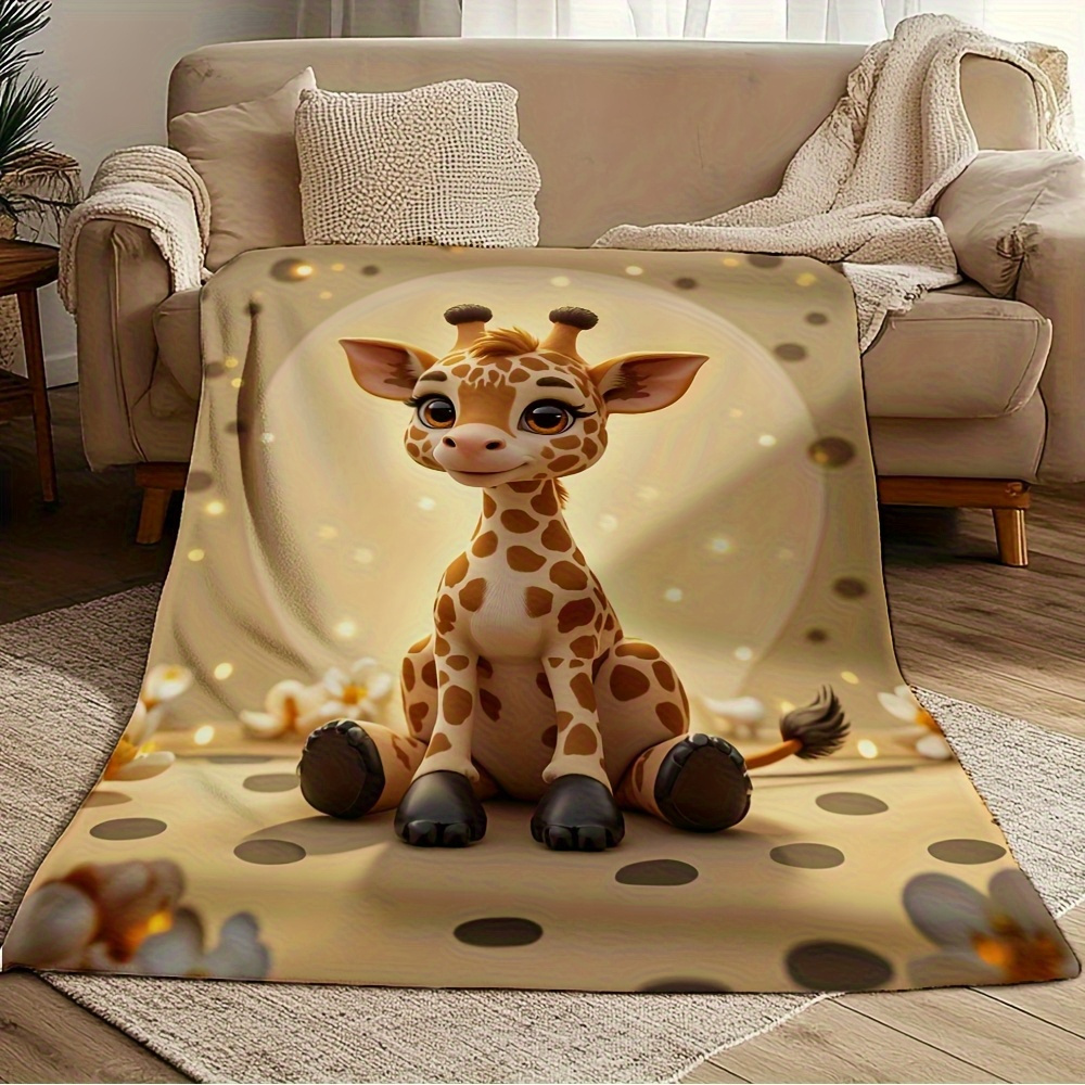 Baby Nursery In Hospital - Adorable Giraffe Print Throw Blanket Fleece