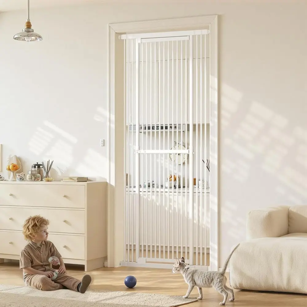 Baby Gate Extra Wide - Extra Tall 51-87 Adjustable Cat Gate,