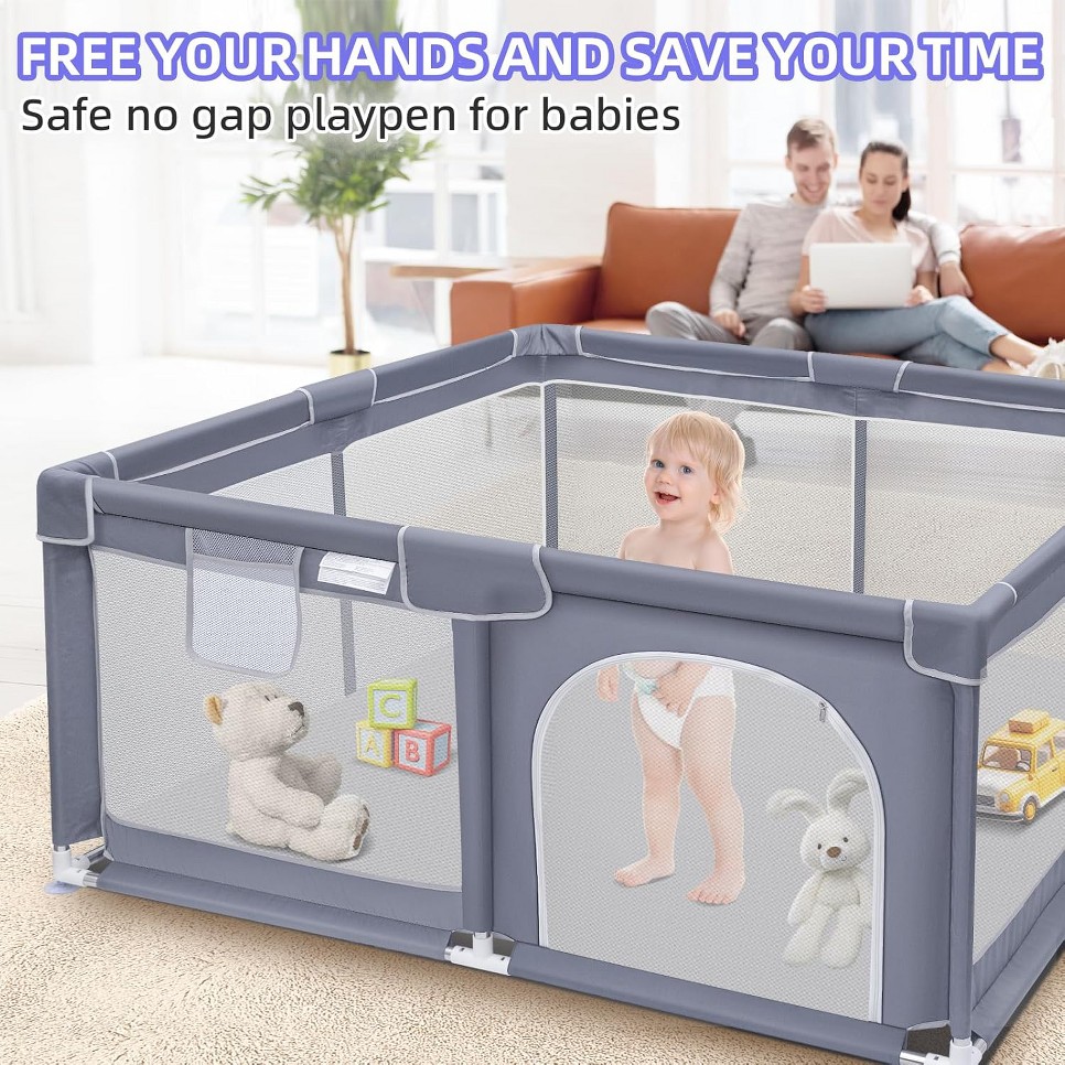 Baby Playpen, Extra Large Play - Baby Gate Extra Wide recension och pris