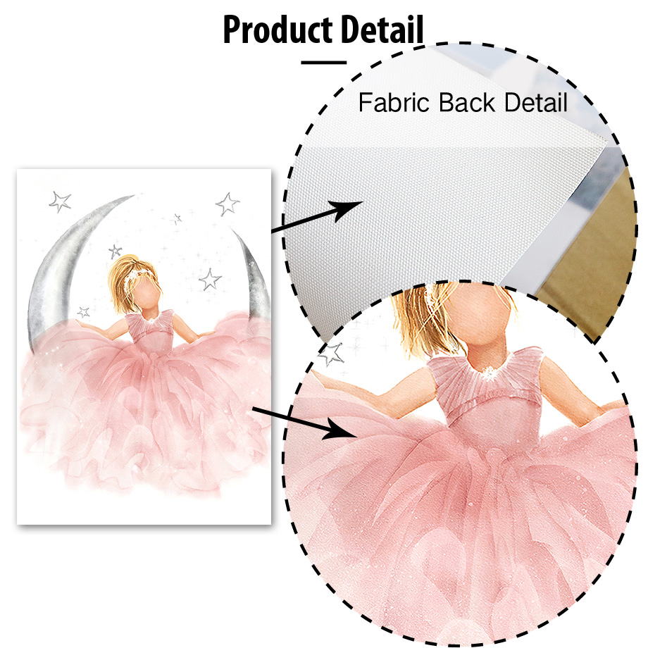 Pink Angel Girl Sun Moon Cloud - Baby Nursery Posters recension och pris