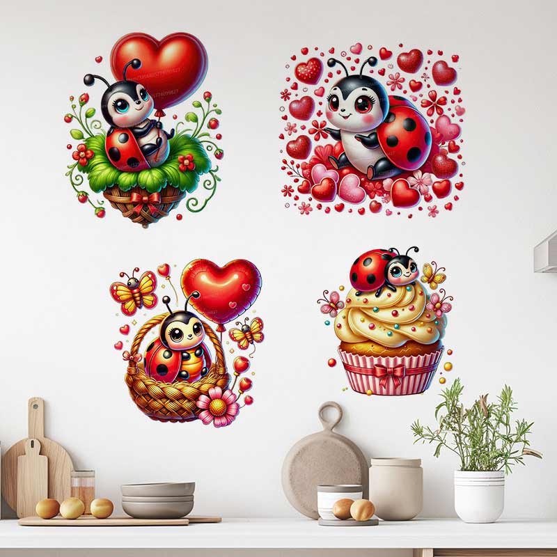 Cute Ladybug Wall Sticker Baby - Baby Nursery Panelling recension och pris