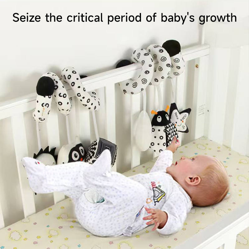 Baby Spiral Plush Toys Black a - Crib Mobile Musical recension och pris
