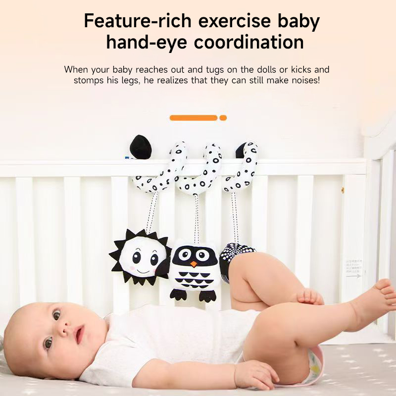 Baby Spiral Plush Toys Black a - Crib Mobile Musical recension och pris