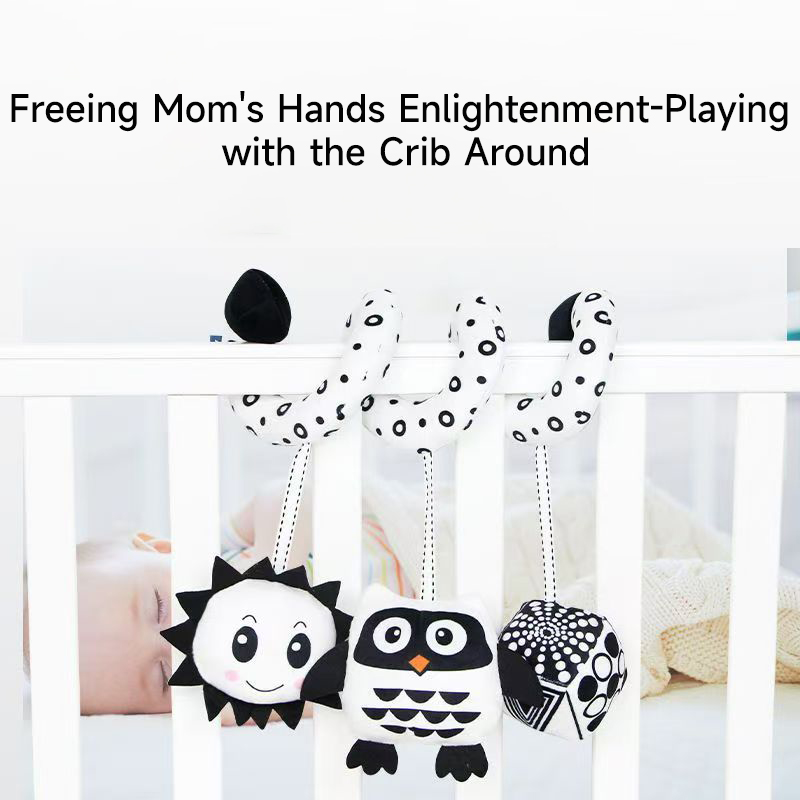 Baby Spiral Plush Toys Black a - Crib Mobile Musical recension och pris