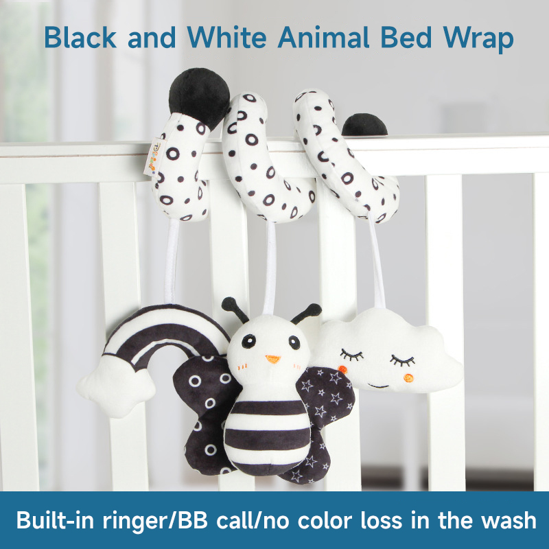 Baby Spiral Plush Toys Black a - Crib Mobile Musical recension och pris