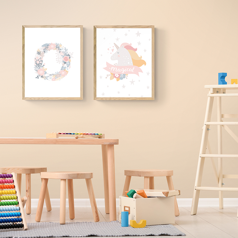 1PC frameless Floral Alphabet  - Baby Nursery Pink recension och pris