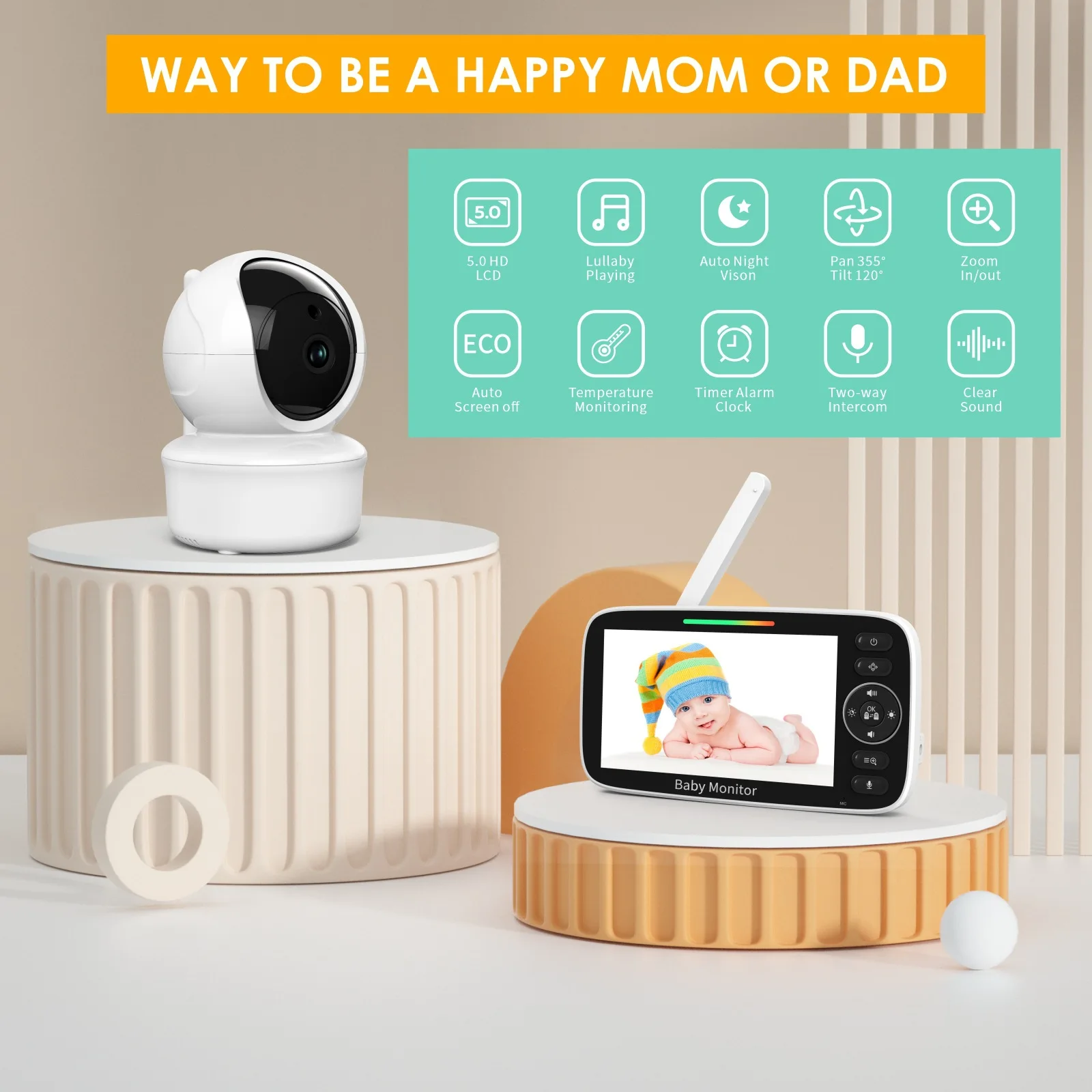 Baby Monitor with 5-inch LCD S - Baby Nursery Videos recension och pris