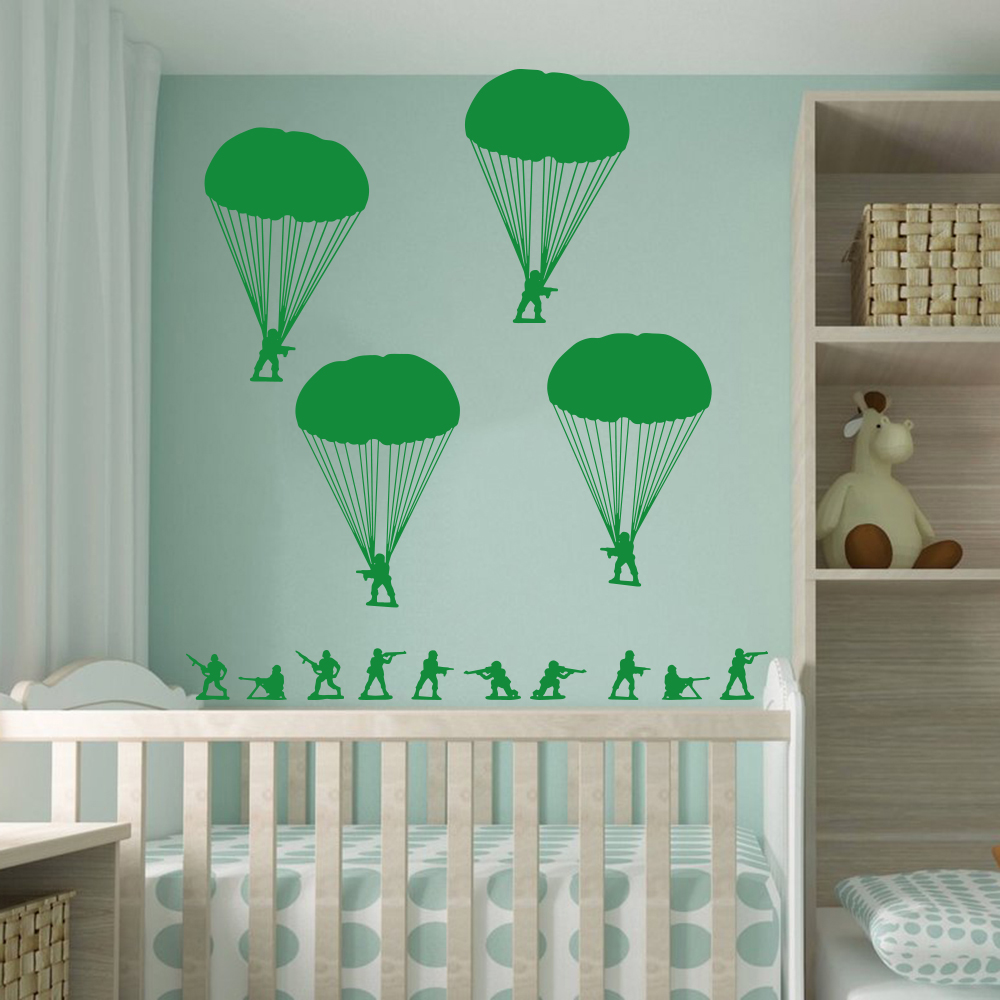 Army Men Soldiers Paratroopers - Baby Nursery Panelling recension och pris