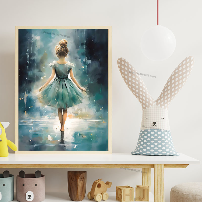 Watercolor Ballet Girl Shoes C - Baby Nursery Posters recension och pris
