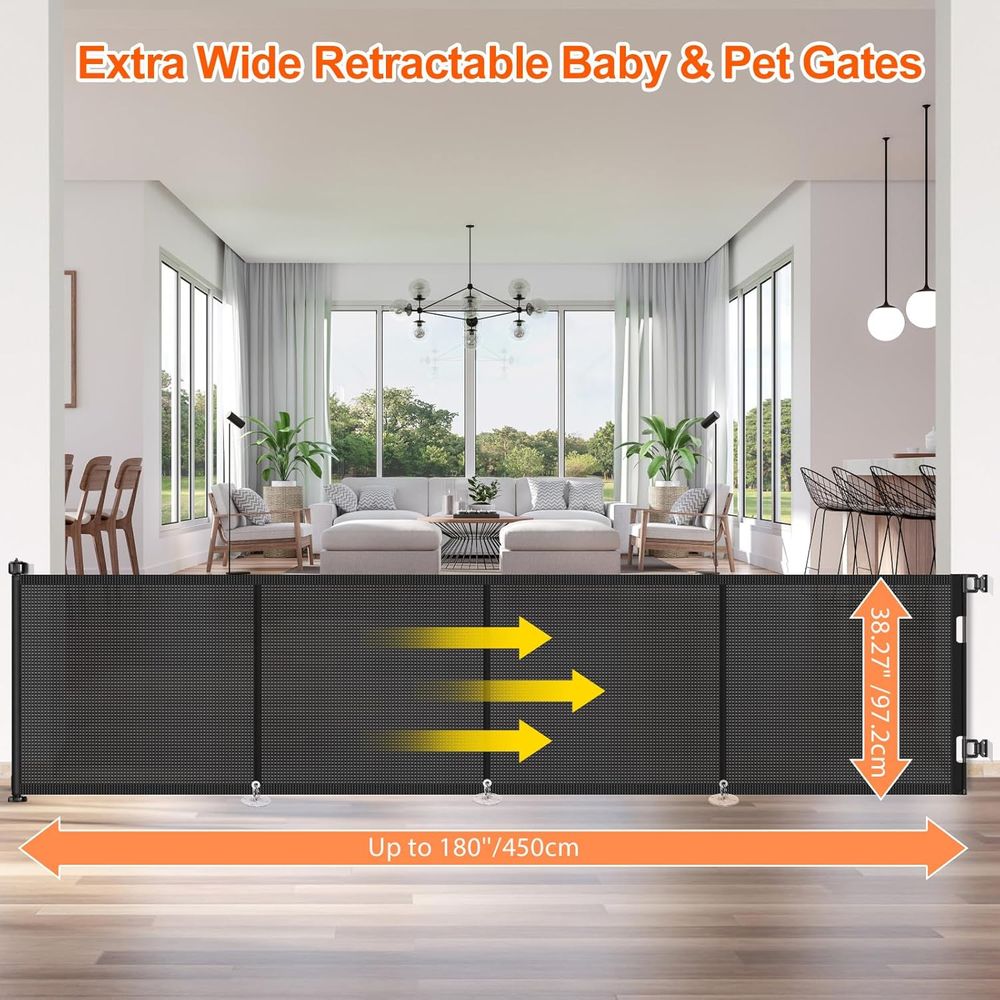 Upgrade 180 inch Retractable B - Baby Gate Extra Wide recension och pris