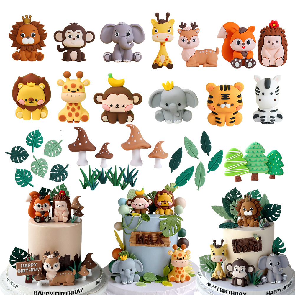 Safari Animal Cake Toppers Set - Baby Nursery Jungle Theme recension och pris