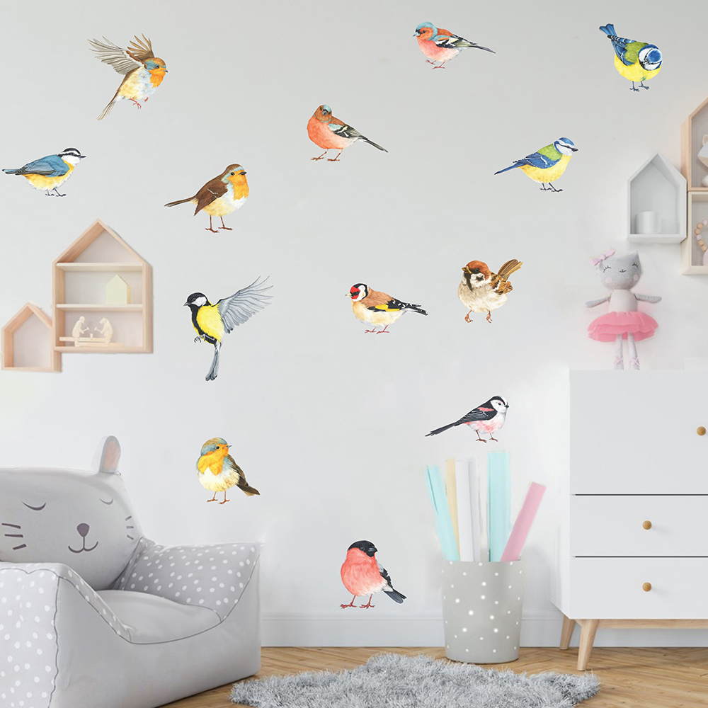 13pcs Little Birds Wall Sticke - Baby Nursery Panelling recension och pris