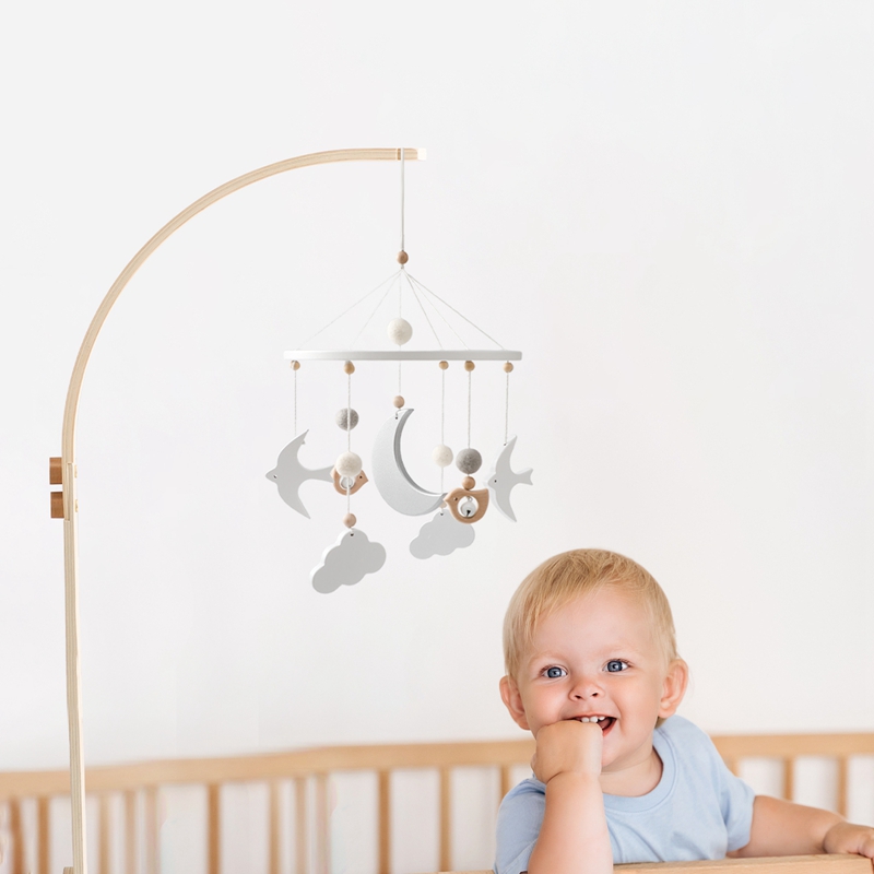 Baby Wooden Bed Bell Bracket M - Crib Mobile Musical recension och pris