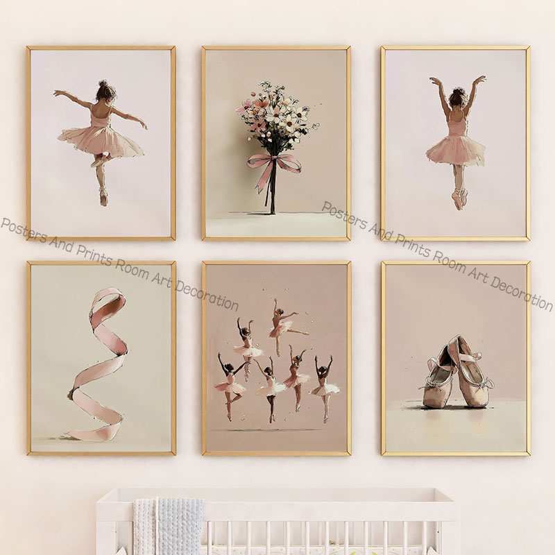Modern Pink Baby Girl Ballet S - Baby Nursery Pink recension och pris