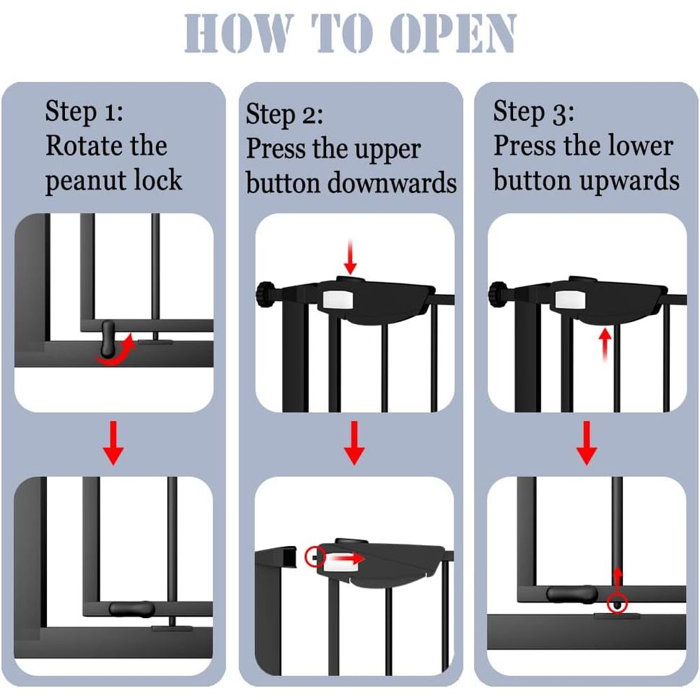 Triple Lock Baby Gate or Stair - Baby Gate Extra Wide recension och pris