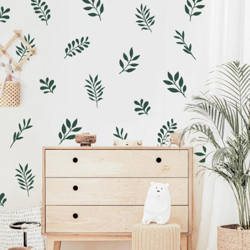41Pcs Botanical Leaf Wall Stic - Baby Nursery Panelling recension och pris
