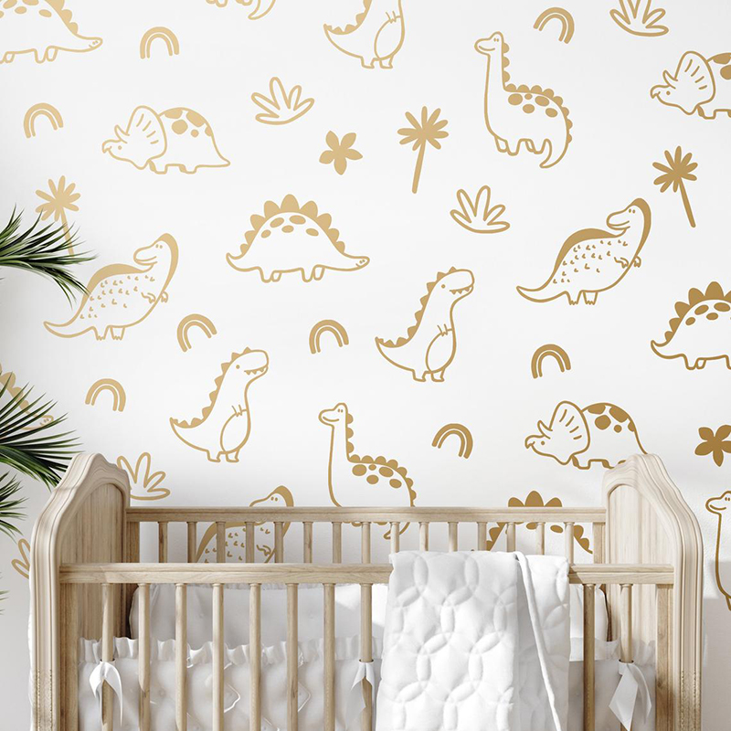 Geometric Dinosaur Tree Rainbo - Baby Nursery Panelling recension och pris