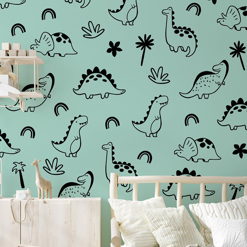 Geometric Dinosaur Tree Rainbo - Baby Nursery Panelling recension och pris
