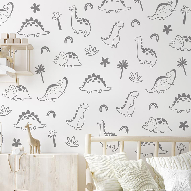 Geometric Dinosaur Tree Rainbo - Baby Nursery Panelling recension och pris
