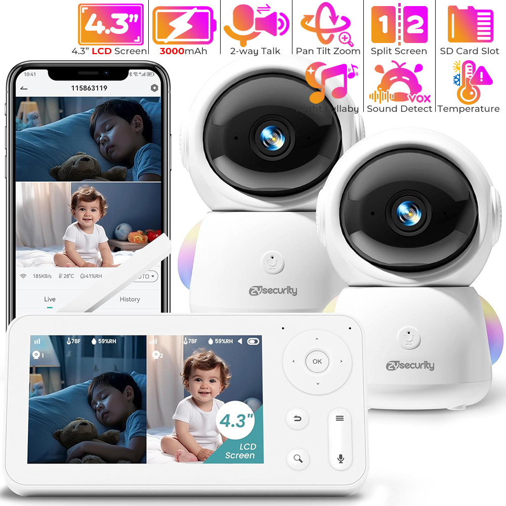 2K Baby Monitor with 2 Cameras - Baby Nursery Videos recension och pris