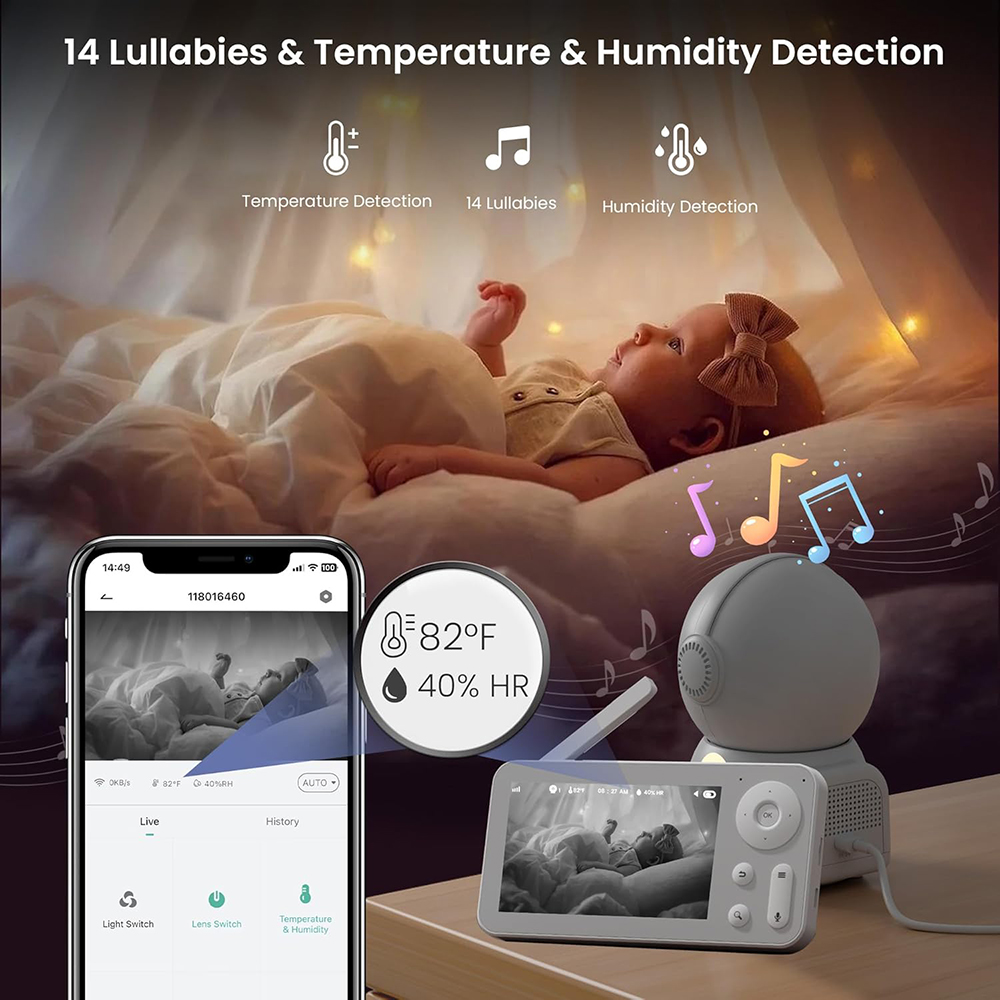 2K Baby Monitor with 2 Cameras - Baby Nursery Videos recension och pris