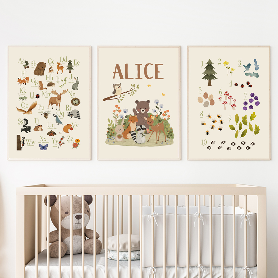 1pc frameless Cute Rabbit Fox  - Baby Nursery Posters recension och pris