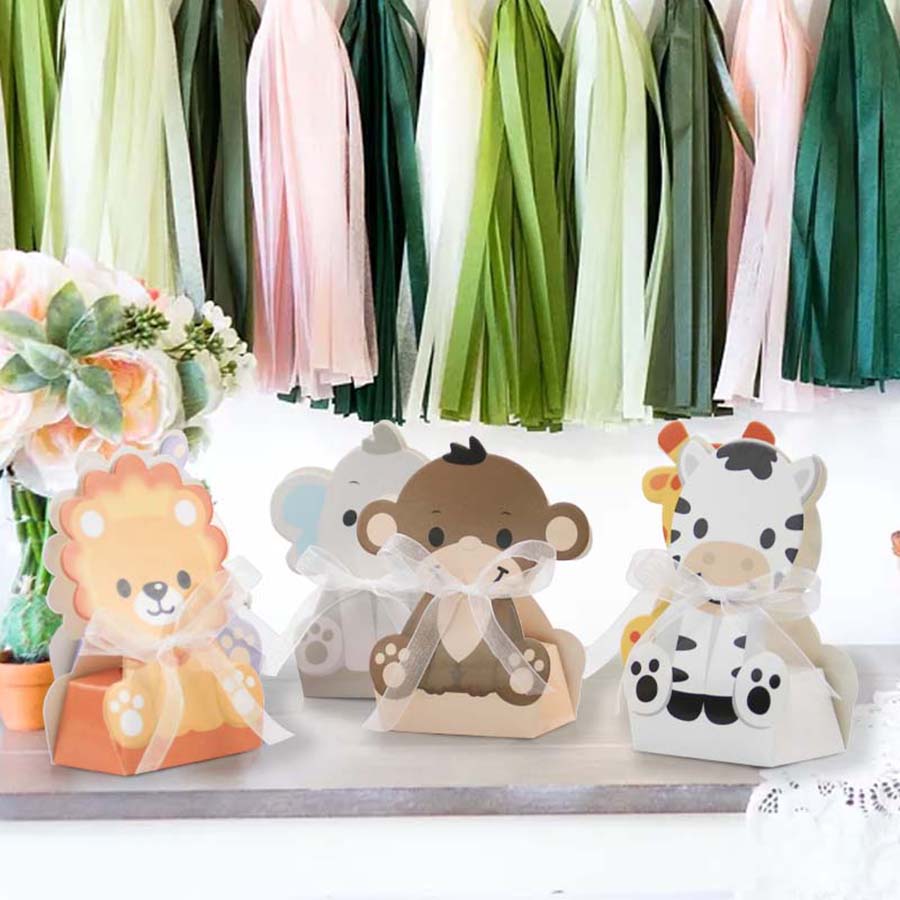 12PCS Safari Animal Favor Boxe - Baby Nursery Jungle Theme recension och pris