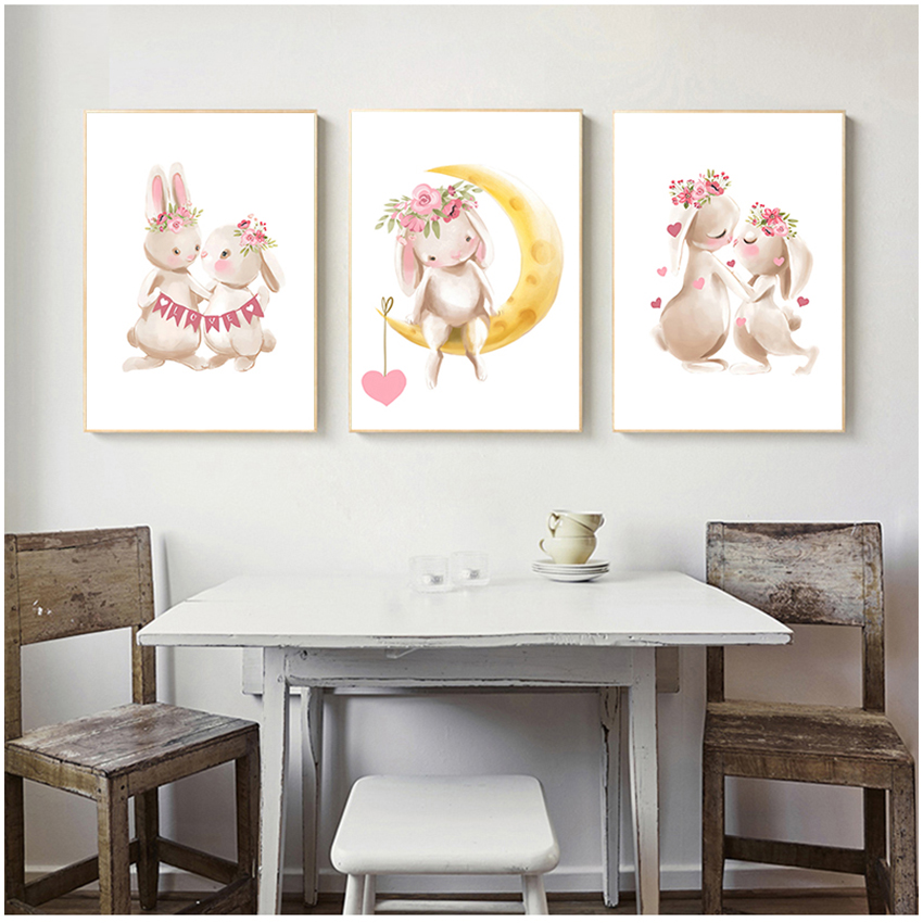 Pink Flowers Cartoon Picture G - Baby Nursery Pink recension och pris
