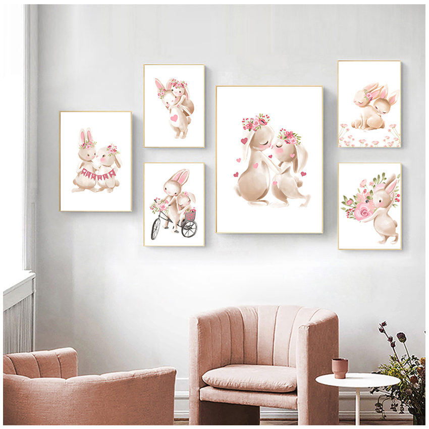 Pink Flowers Cartoon Picture G - Baby Nursery Pink recension och pris